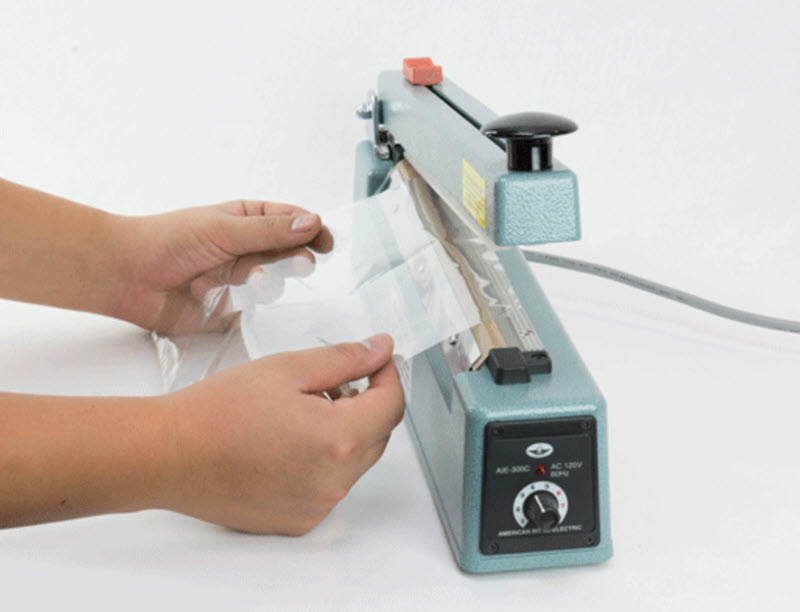 AIE Impulse Sealer with Cutter in Action