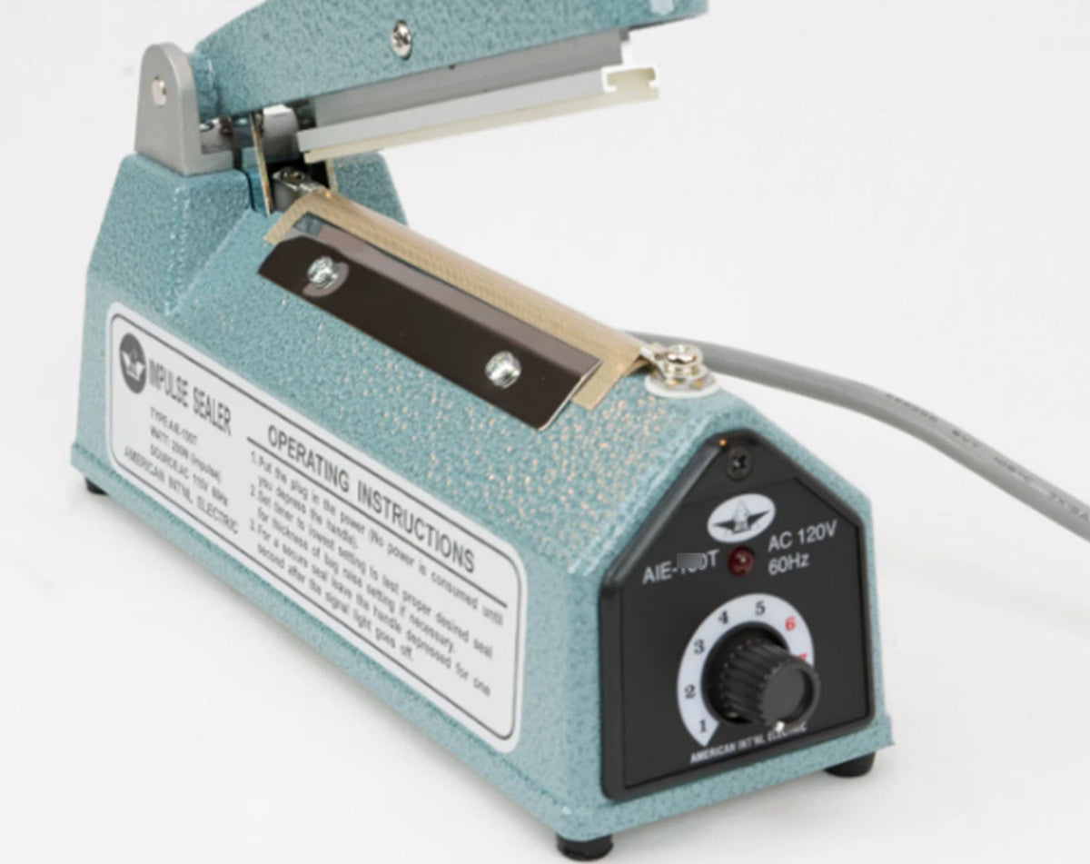 AIE-105T 4-Inch Hand Impulse Sealer (5mm Seal Width) - Commercial Poly Bag Heat Sealing Machine