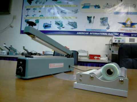 AIE-405C 16-Inch Hand Impulse Sealer with Cutter - 5mm Seal Width